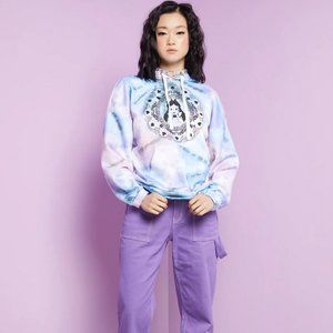 Disney Alice In Wonderland Tie-Dye Lace-Up Girls Hoodie NWT